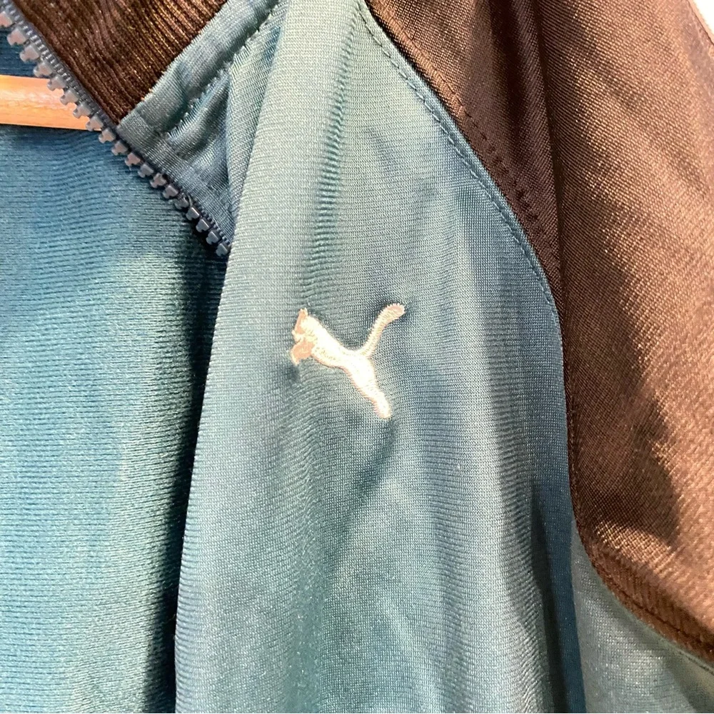 PUMA Boys Jacket Small Black  Green Full Zip With Pockets‎ Casual Sports